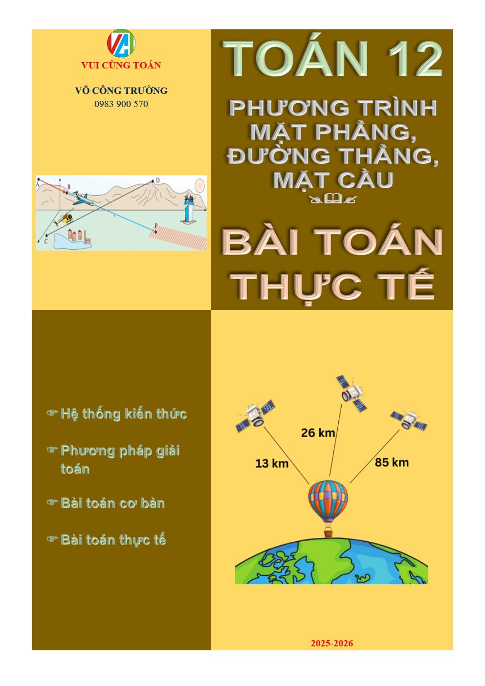 Phương trình mặt phẳng, đường thẳng, mặt cầu và các bài toán thực tế liên quan lớp 12 (có lời giải)