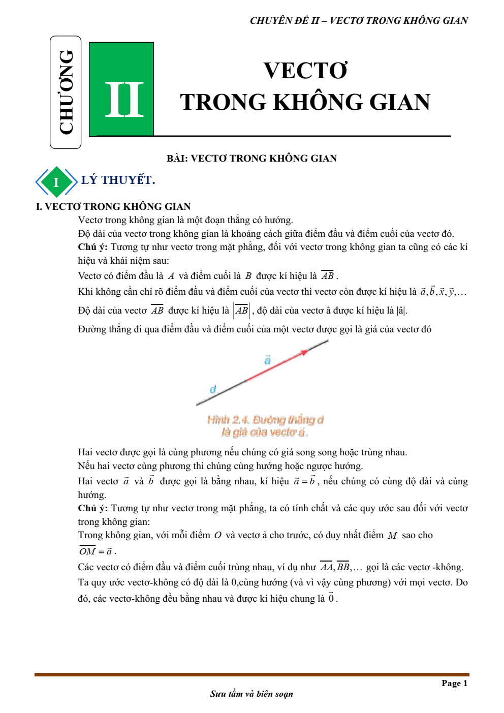 Chuyên đề vectơ và hệ trục tọa độ trong không gian từ cơ bản đến nâng cao lớp 12 (có lời giải)