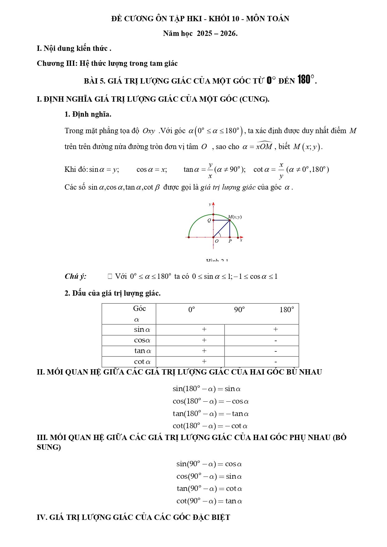 Đề cương ôn tập Học kì 1 Toán 10 trường THPT Đức Trọng (Lâm Đồng) năm 2025–2026