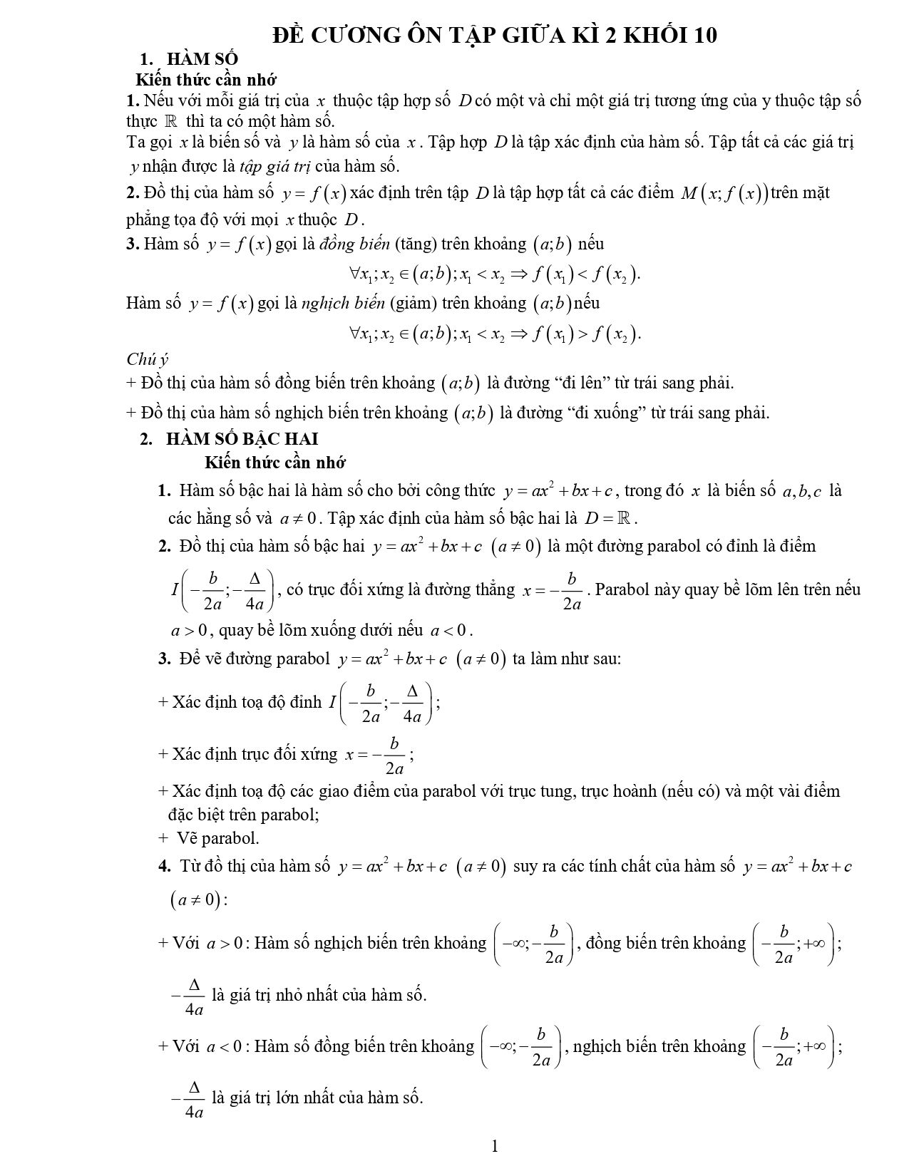 Đề cương ôn tập Giữa kì 2 Toán 10 trường THPT Đức Trọng (Lâm Đồng) năm 2025–2026