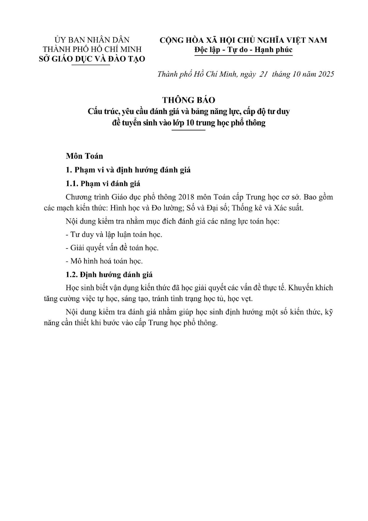 Đề thi thử Toán vào lớp 10 năm 2026-2027 sở GD&ĐT TP Hồ Chí Minh