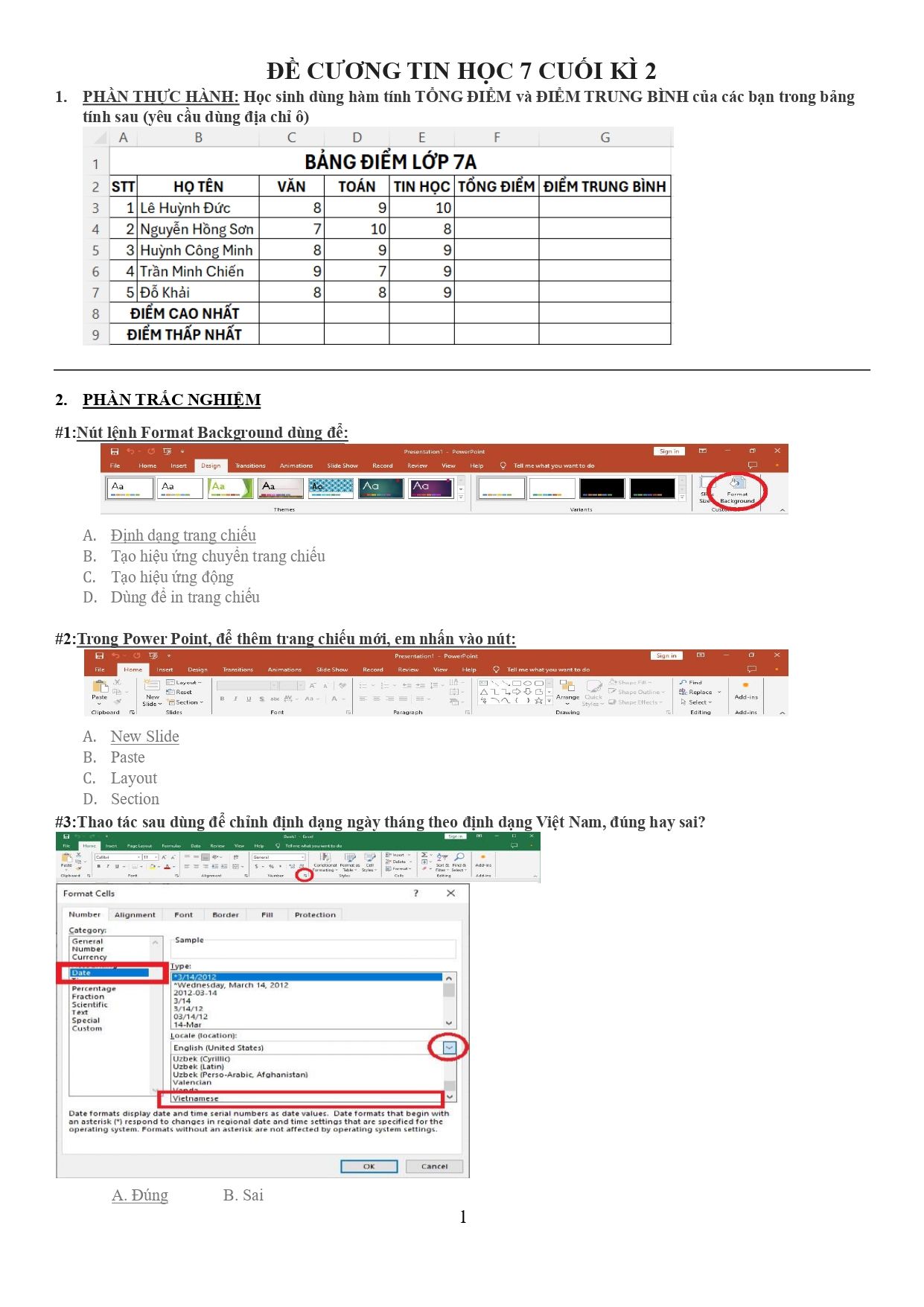 Đề cương ôn tập Học kì 2 Tin học 7 năm 2024–2025 trường THCS Minh Đức (TP Hồ Chí Minh)
