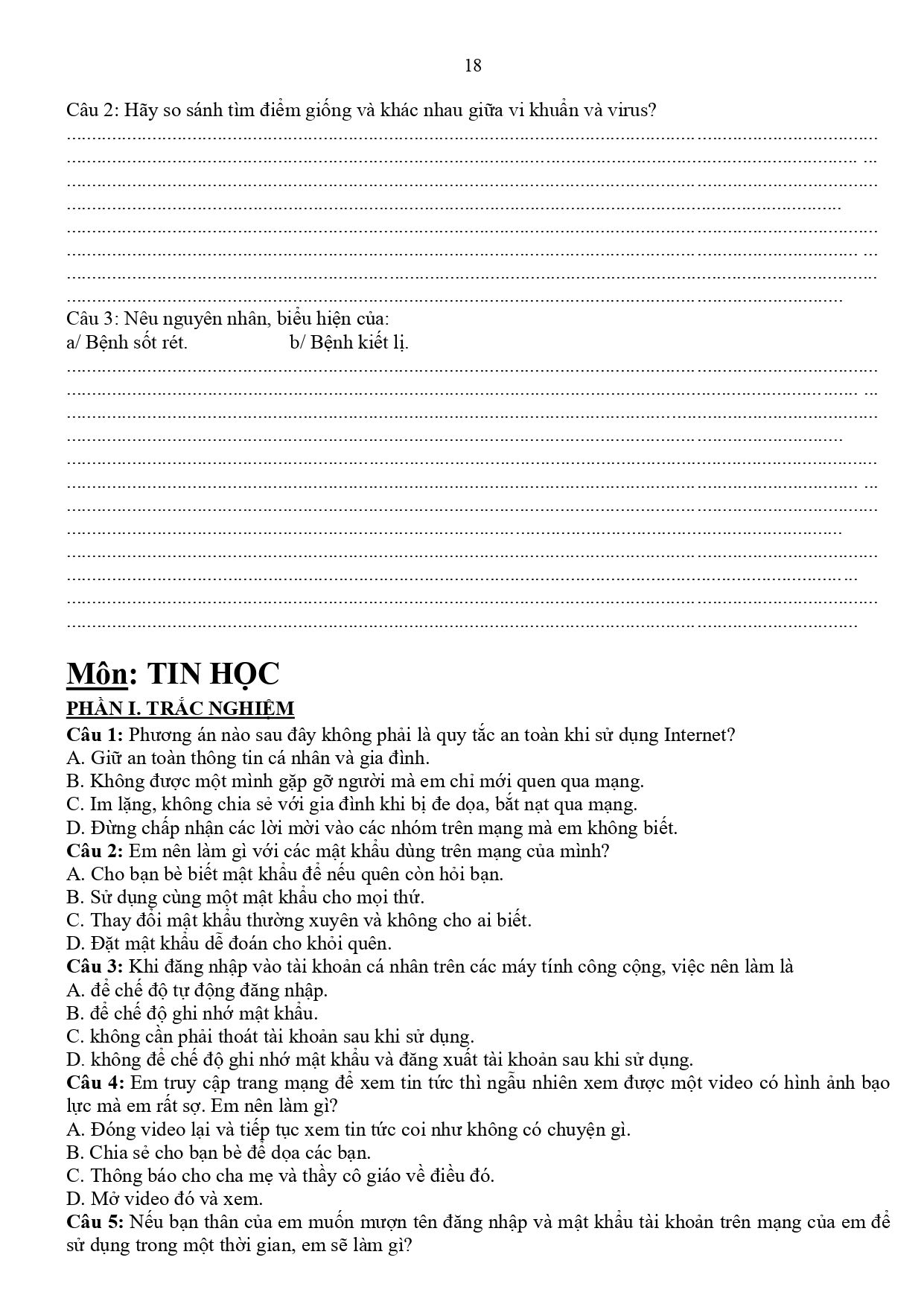 Đề cương ôn tập Giữa kì 2 Tin học 6 năm 2025–2026 trường THCS Quang Trung (Đà Lạt)